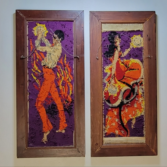 70s Matador🐂 and 💃Salsa Dancers💃 needlepoint 3pc set - Picture 4 of 7